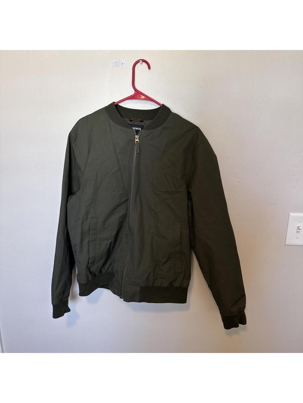 Bonobos Mens Olive Cotton Bomber Jacket L